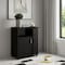 Homeroots 29in Black Wood Accent Cabinet With Single Door 535067 - alternate 4
