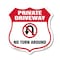 Signmission Private Driveway Shield Sign No Turn Aro, 6 Inch X 6 Inch, Plastic Sign SHI-P-6-435 - alternate 1