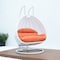 Leisuremod White Wicker Hanging 2 person Egg Swing Chair with Orange Cushions ESCW-57OR - alternate 7