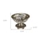 Homeroots 13" Brushed Silver Leaf Polyresin Decorative Pedestal Bowl with Orbs 468319 - alternate 4
