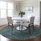 Homeroots 8' Round Turquoise Round Oriental Washable Non Skid Indoor Outdoor Area Rug 563849 - alternate 9