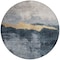 Homeroots 8' Blue Gray And Gold Round Abstract Washable Indoor Outdoor Area Rug 602995 - alternate 8
