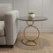 Homeroots 21" Clear and Gold Glass and Metal Round Pedestal End Table 554648 - alternate 4