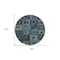 Homeroots 8' Blue Gray And Charcoal Round Geometric Washable Indoor Outdoor Area Rug 605021 - alternate 4