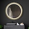 Fab Glass And Mirror Round LED Mirror 24in for Bathroom, Gold Metal Frame Lighted Vanity Mirror, Wall Mounted Circ HC24RD-FG - alternate 7