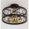 Jonathan Y Sylvain 15.5" Metal LED Semi-Flush Mount, Oil Rubbed Bronze/Brass Gold JYL9040B - alternate 10