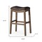 Homeroots 31" Brown Faux Leather and Solid Wood Backless Bar Height Bar Chair 632369 - alternate 6