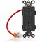 Leviton Straight Blade Receptacle, 5-15R, 15 A, 125V AC, Surface Mount, Self-Grounded MT162-SCE - alternate 1