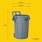 Rubbermaid Commercial BRUTE 44 gal Round Trash Can, Gray, None, Plastic, 27 9/16 in 2131929 - alternate 6