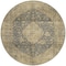 Homeroots 8' Charcoal And Beige Round Medallion Washable Indoor Outdoor Area Rug 616462 - alternate 7