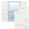 Ekena Millwork True Fit PVC Center Circle Arts & Crafts Fixed Mount Shutters, Unfinished, 12W x 80H, PR TFP001AC12X080UN - alternate 1
