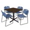 Regency Square Cain Breakroom Table W/ 4 Zeng Stack Chairs, 42 in W, 42 in L, Neo Walnut TB4242NW44BE - alternate 1