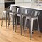 Homeroots Set of Four 26" Dark Gray Steel and Metal Low Back Counter Height Bar Chairs, 4PK 555110 - alternate 5