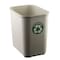 Recycle Collection Rectangular Fire-Resistant Wastebasket, Sand with Green and White We Recycle, 6 PK R4271HSR - alternate 1