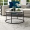 Homeroots 32" Black Glass And Steel Round Coffee Table With Shelf 520917 - alternate 7