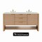 James Martin Vanities Solene 72 in. Double Vanity, Seaside Oak, w/ 3 CM Eternal Jasmine Pearl Silestone Top D225-V72-SSO-FEJP - alternate 1