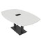 Skutchi Designs Arc Boat Conference Table, 45 in W, 72 in L, White HAR-ABOT-48x72-DOU.BK-WA7976-EBLK - alternate 1
