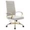 Leisuremod Benmar High-Back Leather Office Chair with Gold Frame, Tan BOTG19TL - alternate 1