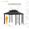 Sunjoy 11 ft. x 13 ft. Octagon Gazebo with Steel Roof and Ceiling Hook A102018600 - alternate 6