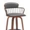 Armen Living Willow 30in Swivel Walnut Wood Bar Stool in Gray Faux Leather with Golden Bronze Metal LCWIBAWAGRY30 - alternate 6