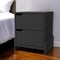 Homeroots 20" Black Wood Two Drawer Nightstand 534910 - alternate 1