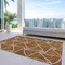 Homeroots 3' X 5' Orange And Ivory Geometric Washable Indoor Outdoor Area Rug 612893 - alternate 8