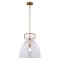 Vaxcel Madrona 1 Light Gold Muted Brass Contemporary Pendant Light Clear Glass P0431 - alternate 1