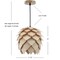 Jonathan Y Simon 11.75" Pinecone Wood LED Pendant, Natural/Black JYL6125A - alternate 10