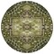 Homeroots 8' Olive Green Ivory And Brown Round Oriental Washable Indoor Outdoor Area Rug 600176 - alternate 6