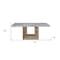 Homeroots 70" White and Natural Faux Marble and Wood Pedestal Base Dining Table 564891 - alternate 6
