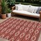 Homeroots 8' X 10' Red Ivory And Gray Geometric Washable Indoor Outdoor Area Rug 599667 - alternate 1