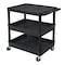 Luxor Utility Cart with Lipped Plastic Shelves, 400 lb Load Capacity, 3 Shelves, 24 in L, 32 in W TC211-B - alternate 12