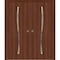 Sartodoors Sliding French Double Pocket Doors 64 x 84 inches, BASIC 3002 Walnut Franko, Kit Rail Hardware, S BASIC3002DP-GOFR-6484 - alternate 1