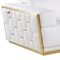 Homeroots 89" White And Silver Leather Sofa 551594 - alternate 22
