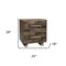 Homeroots 26" Brown Solid Wood Carved Geometric Two Drawer Nightstand 661247 - alternate 8