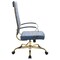 Leisuremod Benmar High-Back Leather Office Chair with Gold Frame, Navy Blue BOTG19BUL - alternate 7