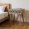 Homeroots 22" Black White And Brown Solid Wood Geometric Bone Inlay One Drawer Nightstand 651519 - alternate 1