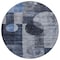 Homeroots 8' Navy Blue Gray And Charcoal Round Geometric Washable Indoor Outdoor Area Rug 604332 - alternate 7