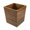 Homeroots 12in Traditional Solid Teak Large Waste Basket 475864 - alternate 1