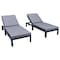 Leisuremod Chelsea Modern Outdoor Chaise Lounge Chair With Blue Cushions CLBL-77BU2 - alternate 1