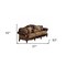 Homeroots 37" Brown Faux Leather and Chenille Sofa And Toss Pillows With Dark Brown Legs 348631 - alternate 5