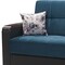 Homeroots 87" Blue Microfiber And Faux Leather Sleeper Sofa And Toss Pillows With Brown Legs 607176 - alternate 9