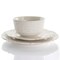 Elama Luna 16 Piece Embossed Scalloped Stoneware Dinnerware Set in White EL-LUNA16 - alternate 10