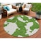 Homeroots 8' Green And Ivory Round Abstract Washable Indoor Outdoor Area Rug 614529 - alternate 1