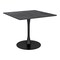 Homeroots 35" Black Wood and Steel Pedestal Base Square Dining Table 602234 - alternate 1