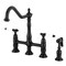Kingston Brass Bridge Kitchen Faucet with Brass Sprayer, Matte Black KS1270BPLBS - alternate 1