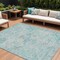 Homeroots 10' X 14' Teal Blue And Pink Floral Medallion Washable Indoor Outdoor Area Rug 616639 - alternate 1