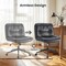 Simple Deluxe Criss Cross Legged Chair with Wheels, Armless PU Leather Office Desk Chairs Wide Seat, Swivel Rolli 3A88FNCHAR7295BLK - alternate 6