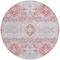 Homeroots 8' Blush Sky Blue And Brown Round Oriental Washable Indoor Outdoor Area Rug 597670 - alternate 8