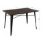 Homeroots 32" Brown And Black Rectangular Solid Wood and Steel Dining Table 483396 - alternate 5